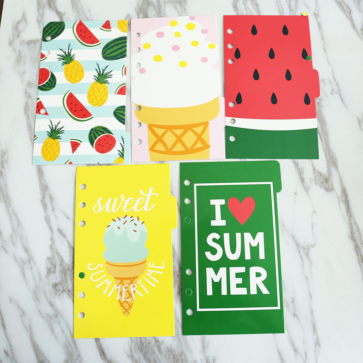 Summer  Planner Dividers/l love summer planner  dividers /A5 dividers /Personal dividers /watermelon Planner divider set /