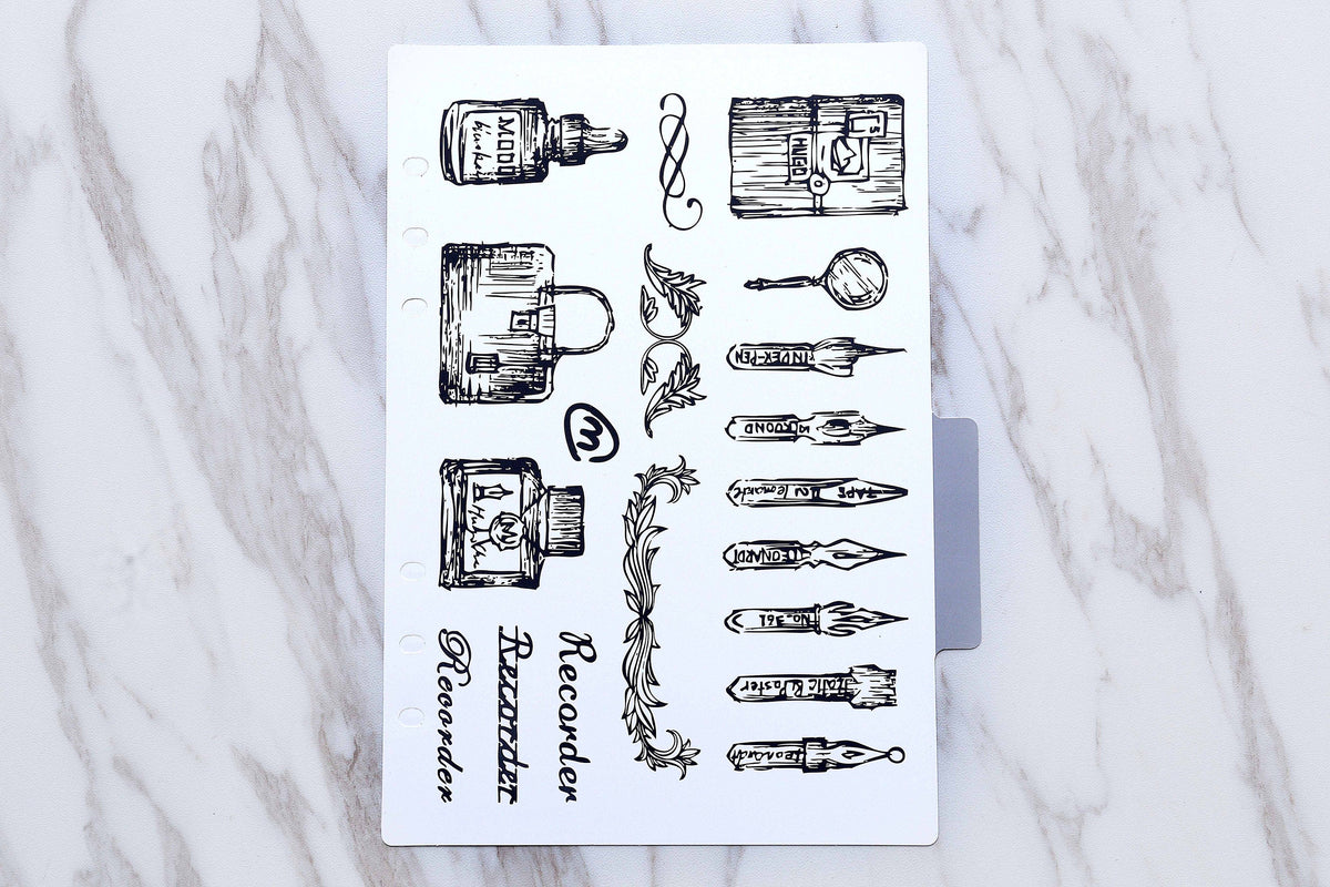 Set of 4  Coffee Shop  Planner dividers/pencil and bags  A5 size paper planner dividers/bread  planners dividers/world map planner dividers