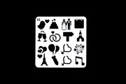 Wedding Couple plastic stencil / Honeymoon Theme Plastic Stencil /Heart Stencil  /Bullet Journal Stencil/ Seashell plastic Stencil