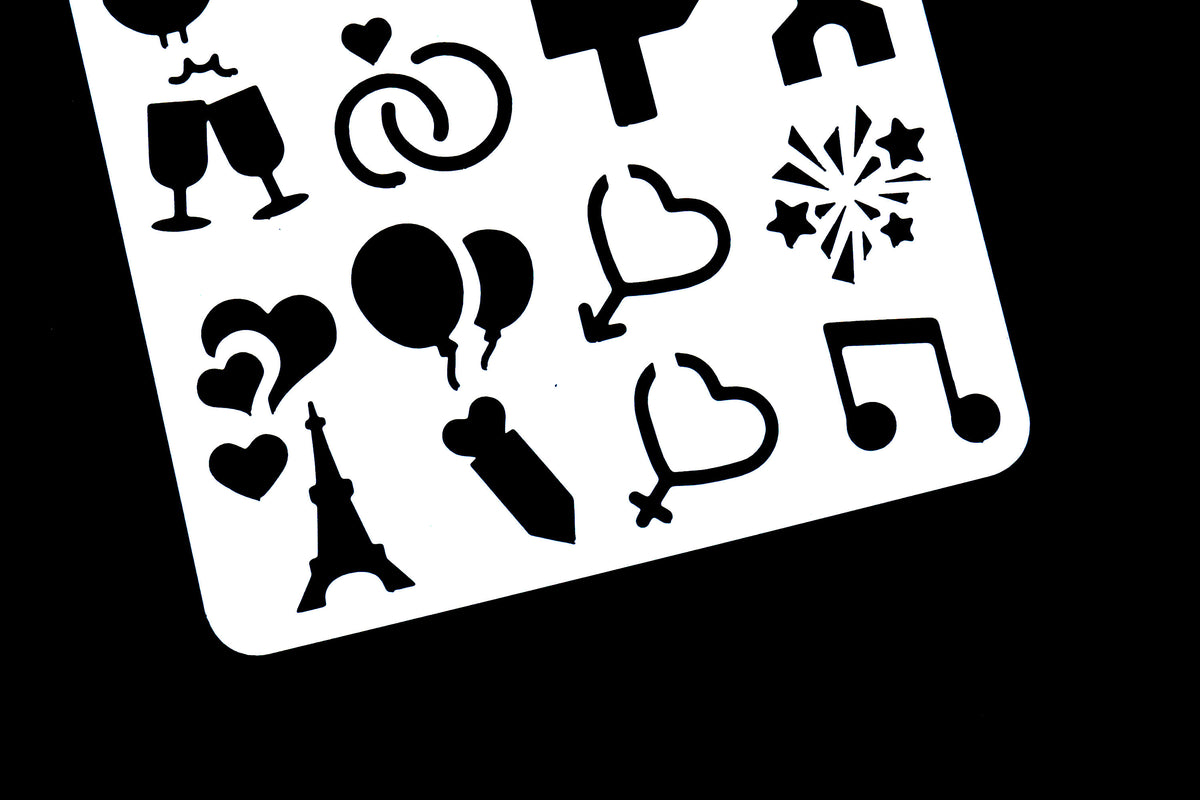 Wedding Couple plastic stencil / Honeymoon Theme Plastic Stencil /Heart Stencil  /Bullet Journal Stencil/ Seashell plastic Stencil