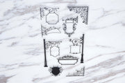 Signpost Ornamental Frame Clear Transparent Stamp/Corner Frame clar  Stamp/Rubber Stamp Planner Journal Accessories /Flower Vine Filigree