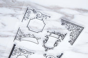 Signpost Ornamental Frame Clear Transparent Stamp/Corner Frame clar  Stamp/Rubber Stamp Planner Journal Accessories /Flower Vine Filigree