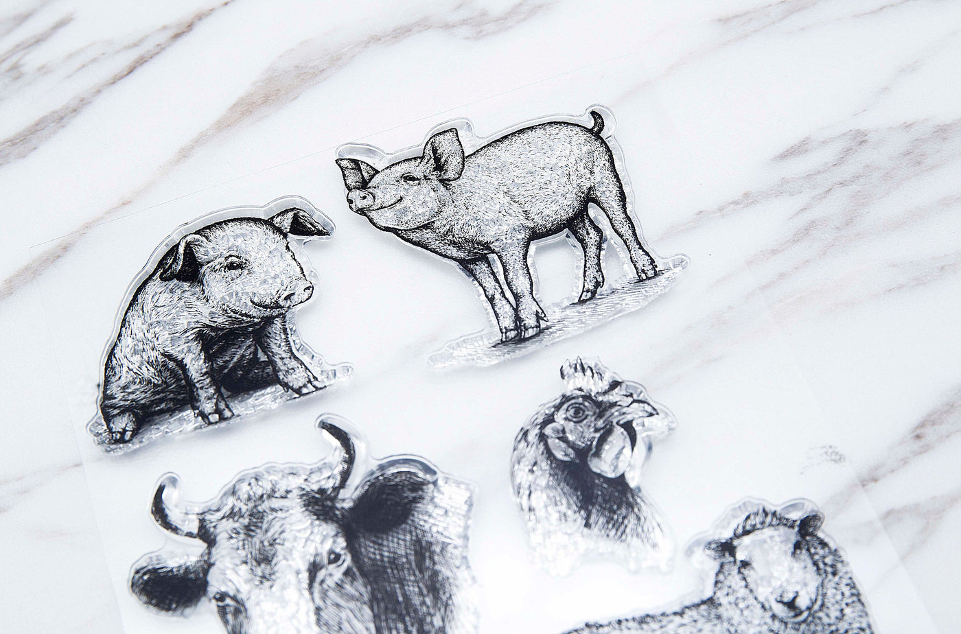 sheep clear Stamp/animal  Rubber Stamp/Goat Clear Transparent Stamp/ pigs  clear stamp / rooster clear stamp