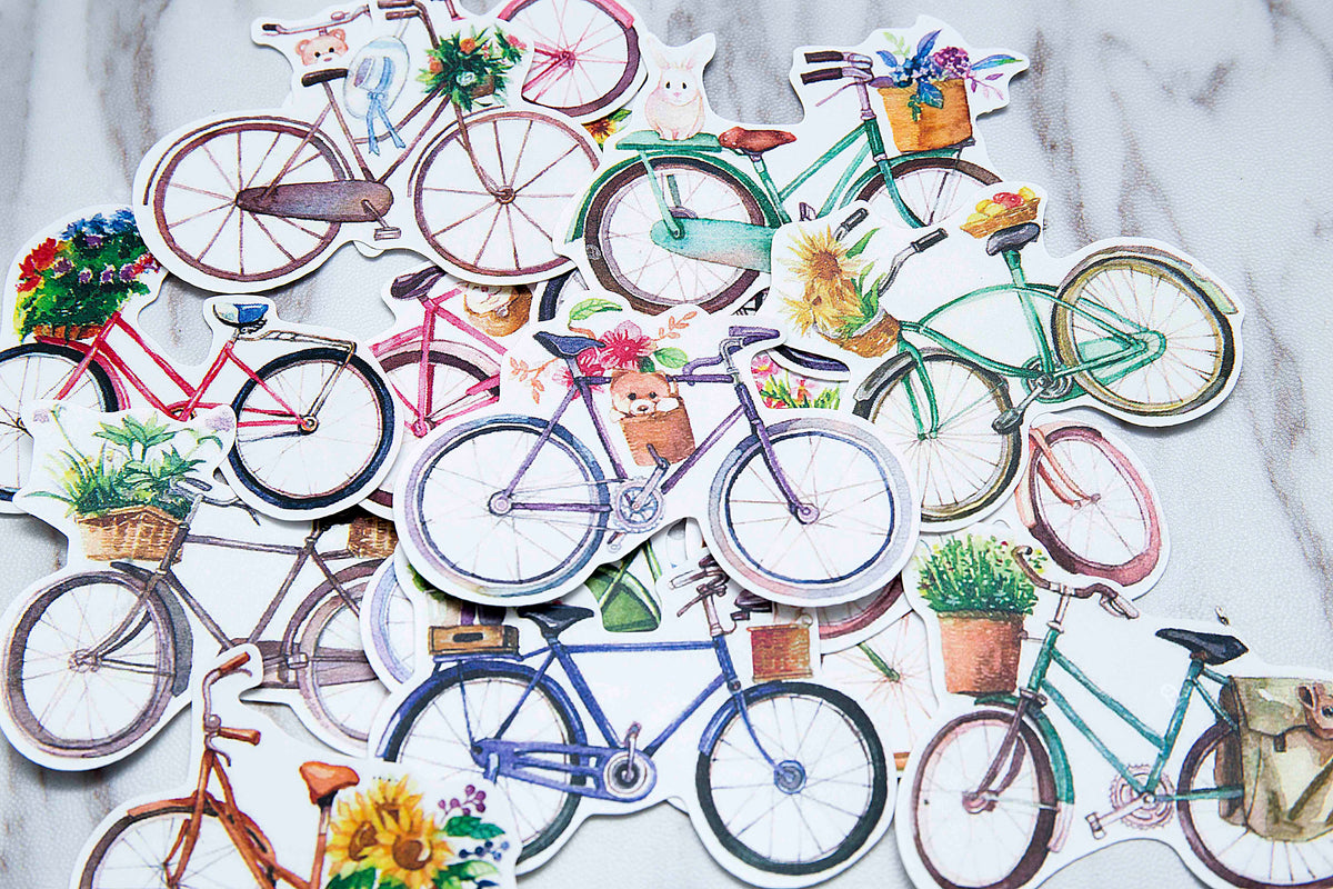 flower Bicycle Planner Stickers/ flowers  Stickers/ Filofax Stickers/colorful Bicycle Planner Stickers /Floral Scrapbook Sticker