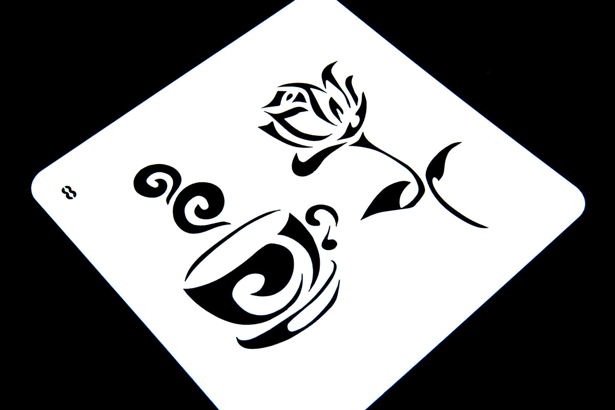 Coffee and flower Stencil  / flower Bullet Journal Stencil/Notebook Stencil /Bullet Journal Stencil/ plastic Stencil