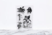Sunflowers Clear Rubber Stamp/Flora Fauna clear Stamp/Hydrangea, Lilac, Peony, Evening Primrose flowers transparent  stamp/botanical stamps