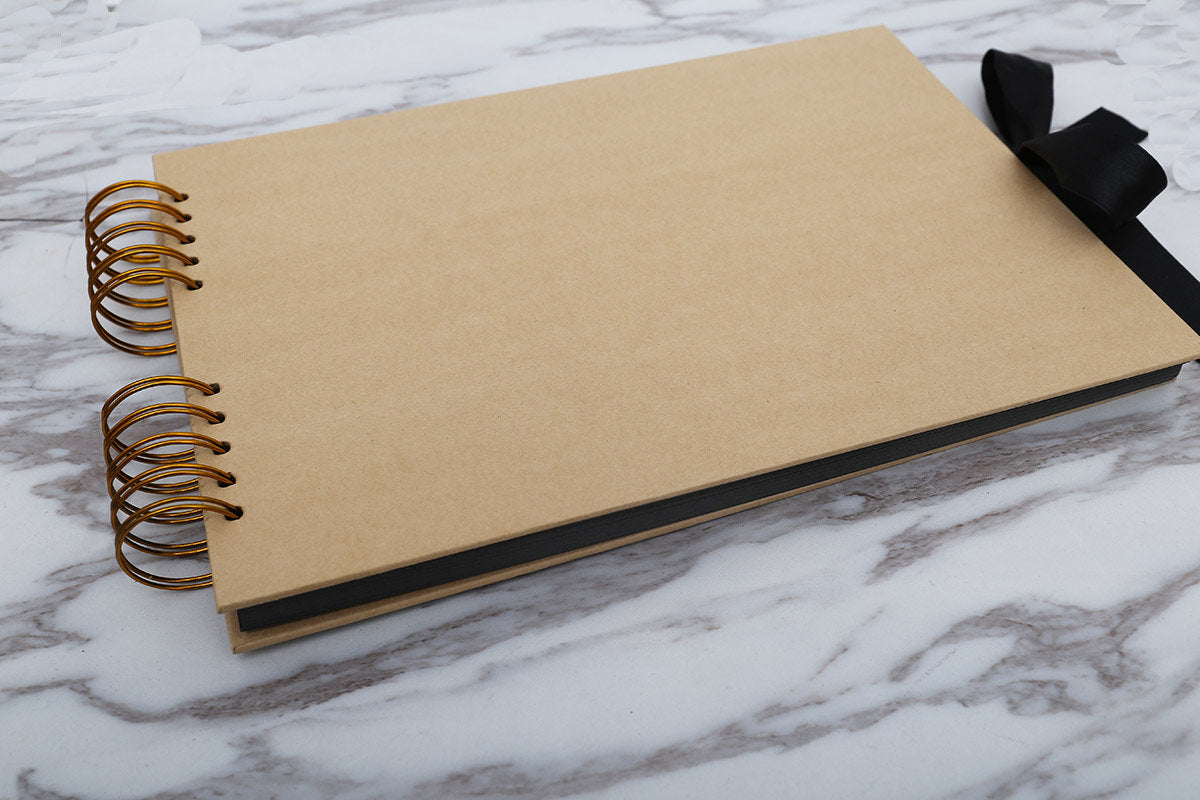 Spiral a4 Kraft Scrapbook Album,Instax photo album, DIY Blank album, wedding album, Kraft Scrapbook album, 80pages wedding guestbook