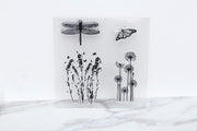 Dandelion clear Stamp/dragonfly Rubber Stamp/butterfly Clear Transparent Stamp/ lavender clear stamp /  clear stamp