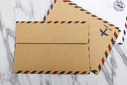 Kraft airmail Wedding Envelope /white airpmail envelopes /Kraft Paper Envelopes /white color airplane  envelopes