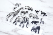 Animal Kingdom Stamp, Zoo Clear Transparent Stamp, lions  Animals Stamp, Planner Bullet Journal, Elephant, Giraffe,bird,zebra clear stamp