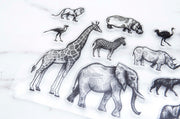 Animal Kingdom Stamp, Zoo Clear Transparent Stamp, lions  Animals Stamp, Planner Bullet Journal, Elephant, Giraffe,bird,zebra clear stamp