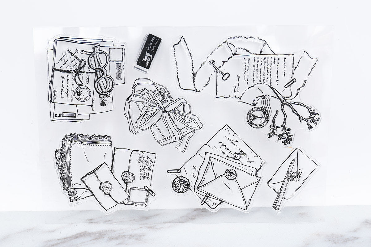 Clear stamps letter /Antique Letters stamp/ Airmail Par Avion  clear stamp/clear stamps for planners