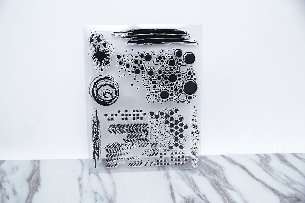 Ink art Transparent stamp/Clear Silicone Stamp/ Ink clear stamp/Dot stamp/cute stamp/Rubber transparent clear stamp