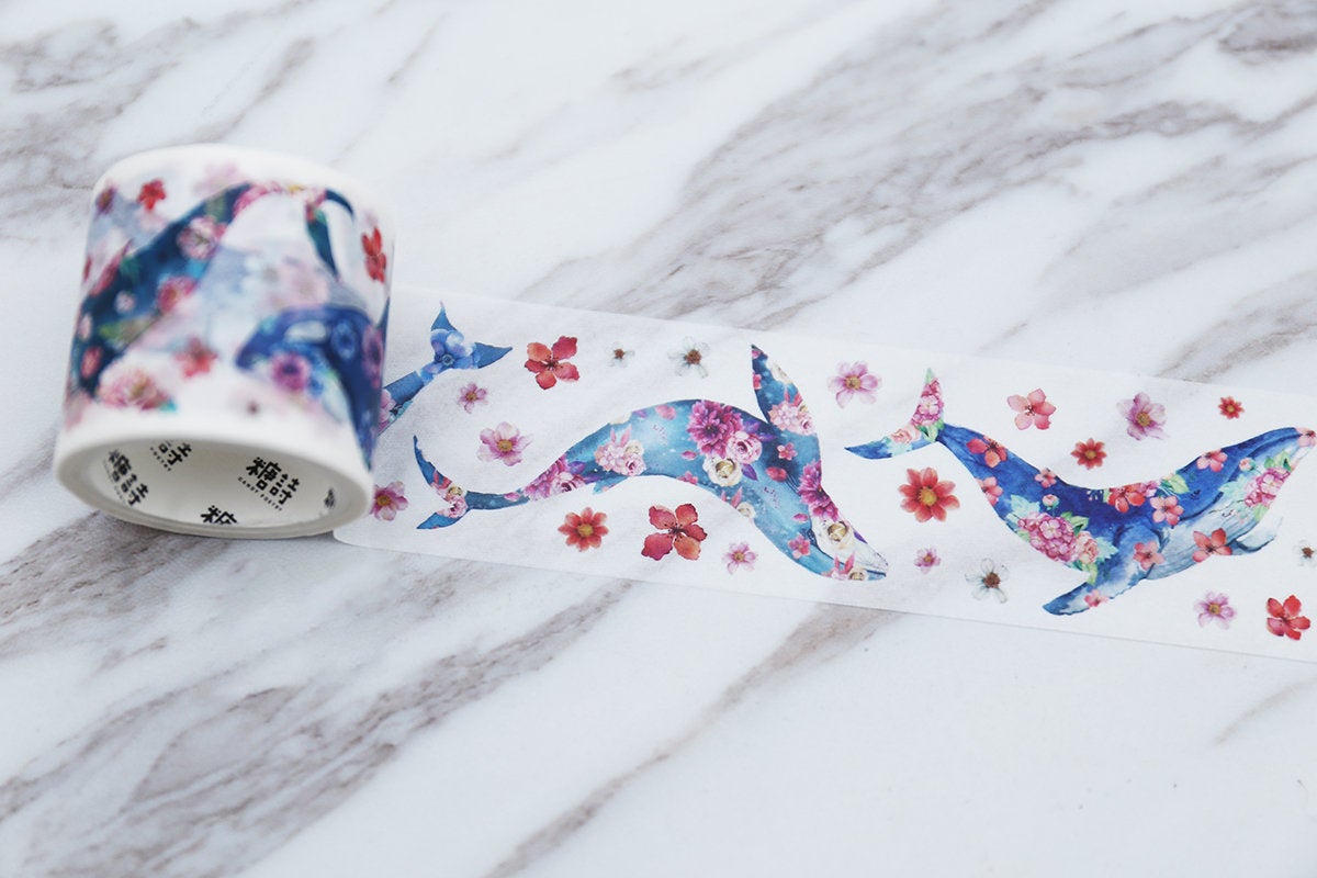 Dream Whale Washi Tape/ocean animals Washi Tape /deco tape/planner washi tape/album emblishment