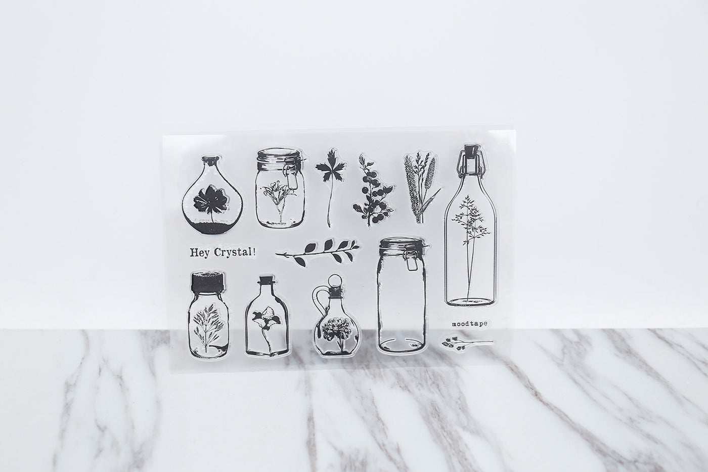 Flowers bottles Transparent stamp /Leaf clear stamp/mason jar clear stamp/jar Collectors bottle Rubber planner clear stamp