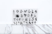Wild flowers and herbs clear Stamp/herb Rubber Stamp/flower Clear Transparent Stamp/botanical clear stamp /clear stamps