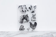 sheep clear Stamp/animal  Rubber Stamp/Goat Clear Transparent Stamp/ pigs  clear stamp / rooster clear stamp