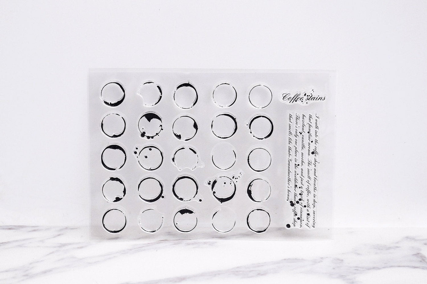 Coffee Stains Stamp, Drips Clear Transparent Stamp, Splatter Stamp, Planner Bullet Journal,  Distressed, Grunge, Dots, Words