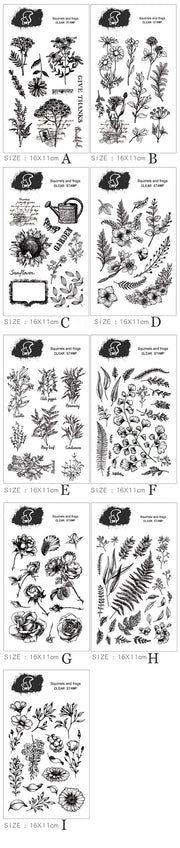 Flower garden rubber stamp/ Floral Clear rubber Stamps/wild flowers clear stamp/Nature Rubber Stamp scrapbook decor