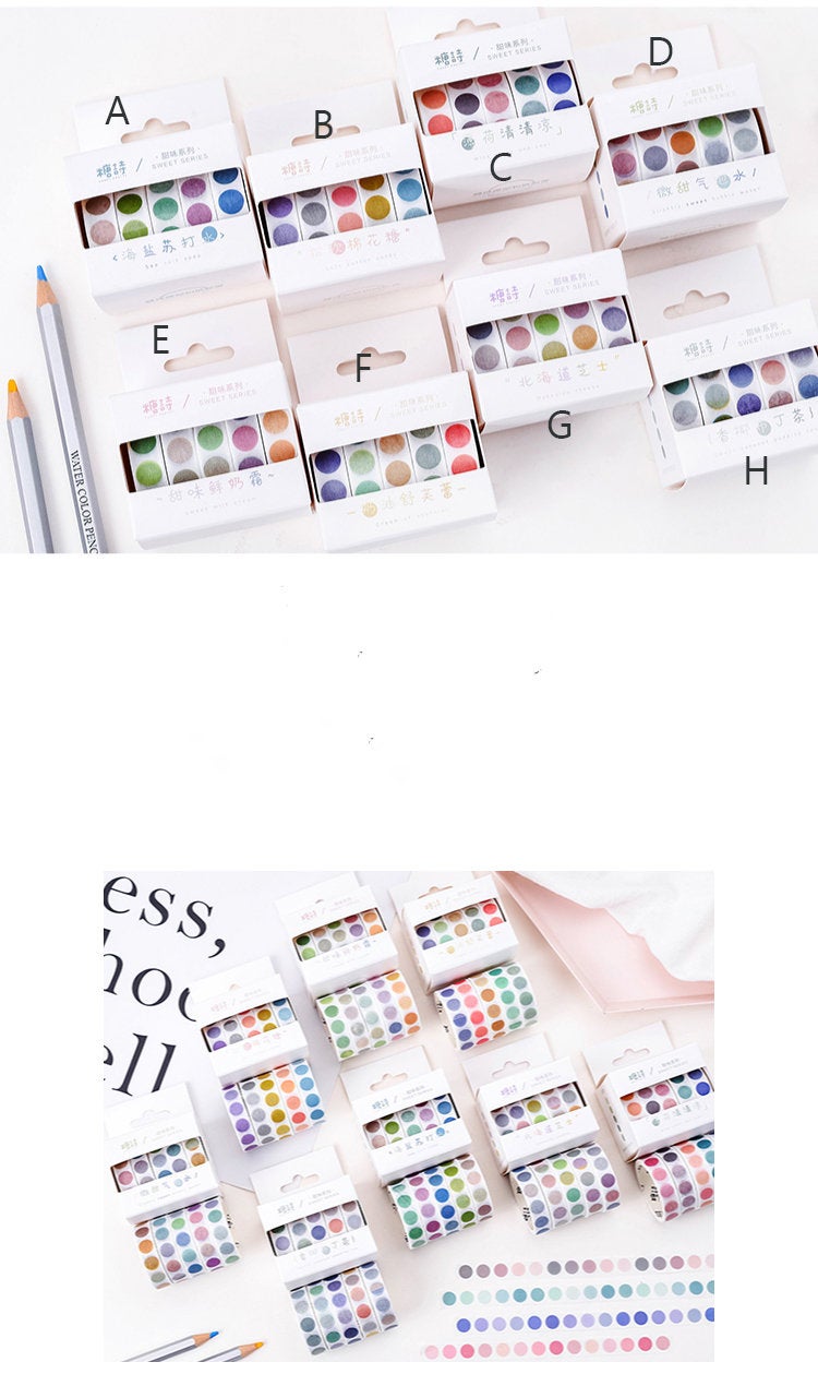 Rainbow bubble Washi Tape/ rainbow watercolour droplets deco washi tape/ Masking tape/ japanese washi tape/Planner Supplies/OT049