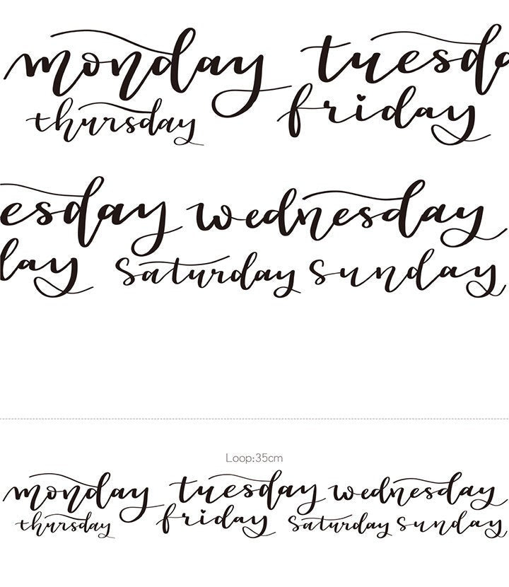 Handwriting Washi Tape / week Washi Tape /  Planner washi  Tape /Cute Washi Tape/ Sly Washi Tape