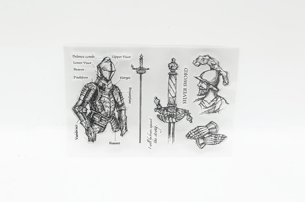 Medieval knight Clear Rubber Stamp /knight clear stamp Rubber transparent clear stamp/Planner stamp/journal stamp/