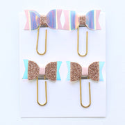 Bow  Paper Clips,Gold Glitter Metal Paper Clip,Binder Clips,  Office Supplies,Planner Accessory