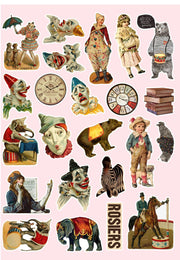 The Circus Sticker set/ Stage Stickers/ Clown Stickers/Comedy stickers/Scrapbook Sticker