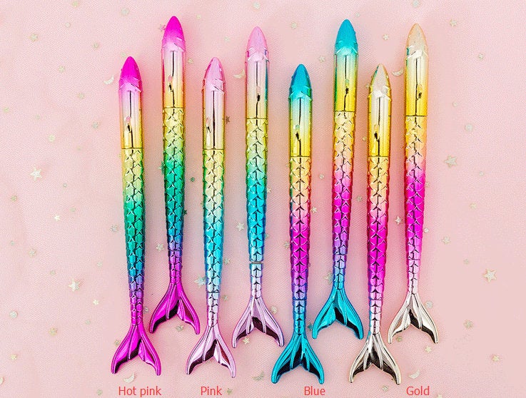 4 colors Metallic mermaid gel pen /cute gel Pen/Modern Calligraphy /Dip Pen / Pointed Pen / Modern Pointed Pen / Oblique Pen Holder