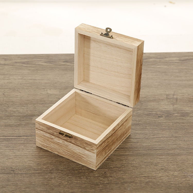 Blank Unfinished photo Wooden Box With Lid and Clasp, wedding memory box,wooden box