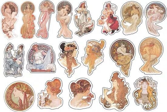 19pcs Musha art stickers set/godness Planner Stickers/ Filofax Stickers/Lap top stickers/Scrapbook Sticker/OS049