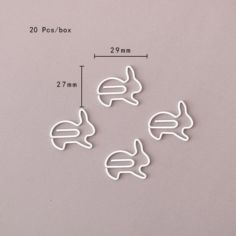 Bunny Paper Clips, white rabbit Metal Paper Clip,Binder Clips, Office Supplies,Planner Accessory