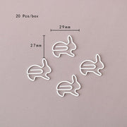 Bunny Paper Clips, white rabbit Metal Paper Clip,Binder Clips, Office Supplies,Planner Accessory