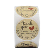 500PCS 1inch Thank You Supporting My Small Business Stickers heart  Kraft Brown Sticker Business Stickers