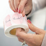 Pink thank you stickers roll /business stickers supplies/wrapping gift stickers thank you