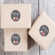 500PCS 1inch Thank You for your Business Stickers grey flower Sticker Business Stickers