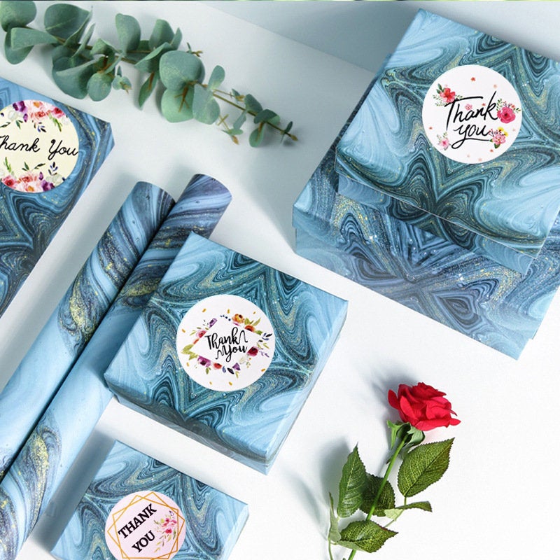 Thank you stickers /floral thank you roll tape /modern business stickers/ gift wrapping stickers 500pcs
