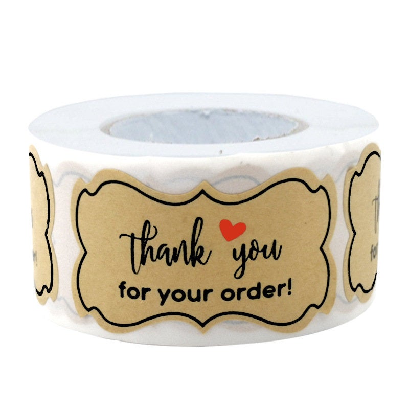 Thank you stickers/thank you for your order /frame kraft tape /gift wrapping thank you roll/ business thank you favor stickers 150pcs