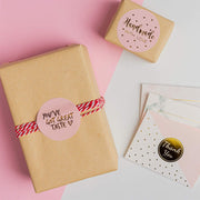 500PCS 1inch handmade with love stickers heart pink gold foiled  Sticker Business Stickers