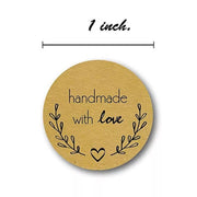 500PCS 1inch Thank You Stickers handmade with love laurel Business Stickers kraft stickers roll