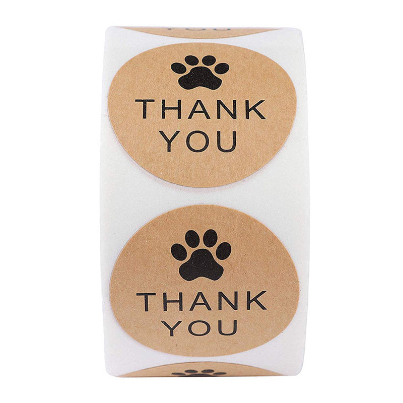 Thank you stickers paw/dog food stickers / pet business supplies/  packaging stickers labels supplies 500pcs