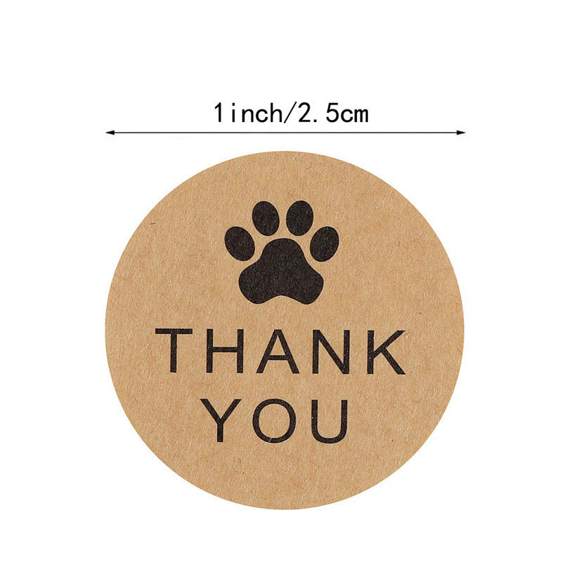 Thank you stickers paw/dog food stickers / pet business supplies/  packaging stickers labels supplies 500pcs
