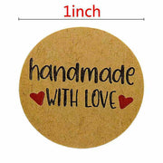 Handmade with love stickers, bakery stickers, packaging stickers labels, handmade packaging supplies, business stickers