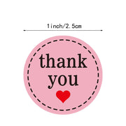 Thank You stickers Business Label /pink heart packaging label/online business stickers/ gift wrapping stickers 1 inch 500pc