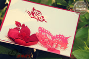 Butterfly and flower  in Pop up card
