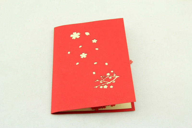cherry blossom in pop up card