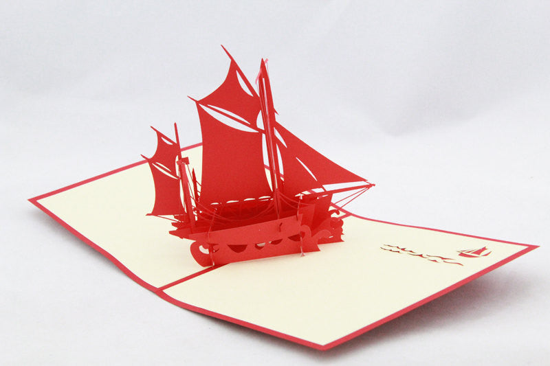Sail boat in POP UP card