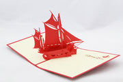 Sail boat in POP UP card