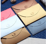 Set 25 Handmade wedding envelopes.Six colors. Heart bottom.Heavyweight paper