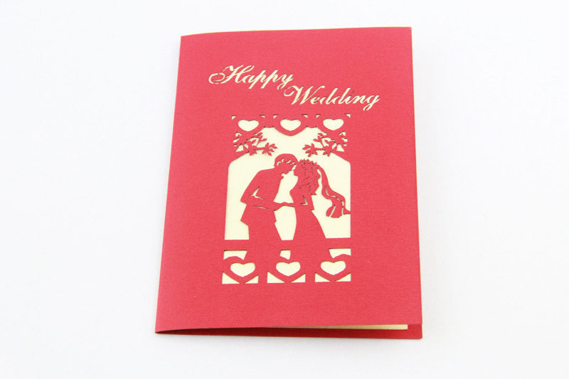Wedding park and trees pop up 3d cards Customize wedding invitation